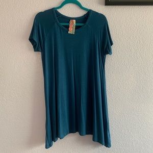 cinnamon girl turquoise tunic dress